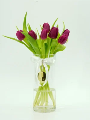 Dark Purple Tulip Vase by Salma Flowers – Same-day delivery in Amman