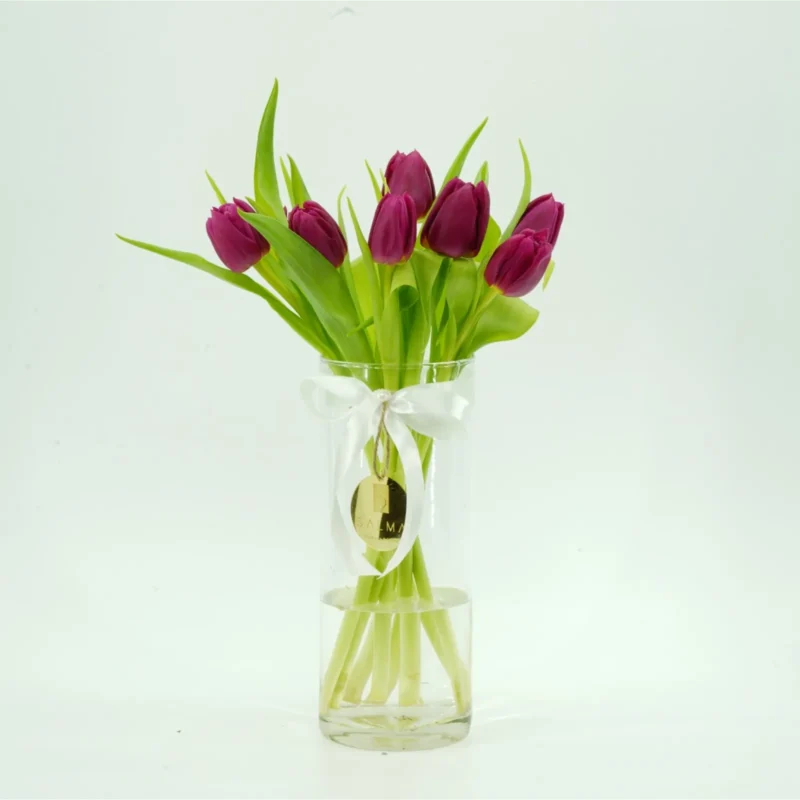 Dark Purple Tulip Vase by Salma Flowers – Same-day delivery in Amman