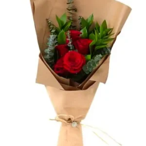 Five Red Rose Flowers by Salma Flowers – Same-day delivery in Amman