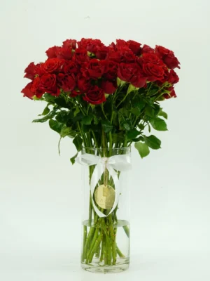 Red Baby Rose Vase by Salma Flowers – Same-day delivery in Amman