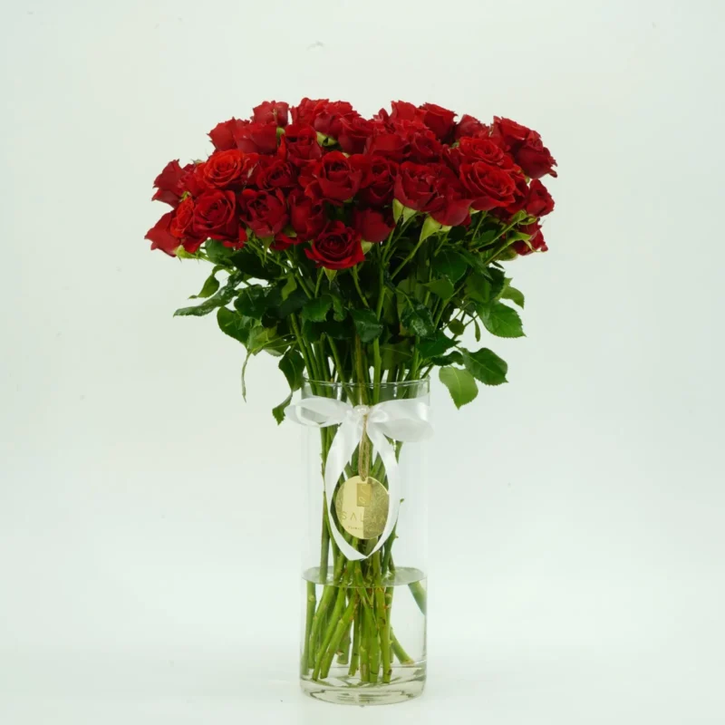 Red Baby Rose Vase by Salma Flowers – Same-day delivery in Amman