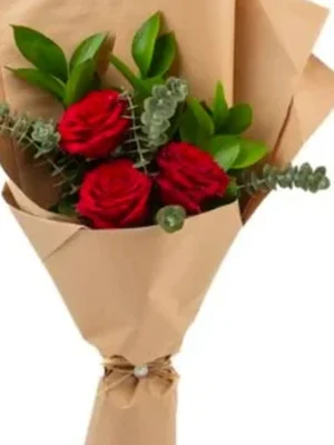 Three Red Rose Flowers by Salma Flowers – Same-day delivery in Amman