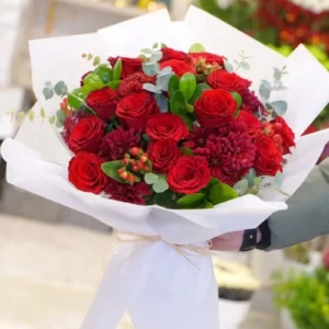 Velvet Cherry Bouquet by Salma Flowers – Same-day delivery in Amman