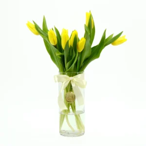 Yellow Tulip Vase by Salma Flowers – Same-day delivery in Amman