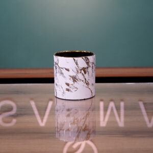 Marble Patterned Flower Vase with Gold Veining