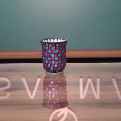 Vibrant Colorful Mosaic Glass Vase