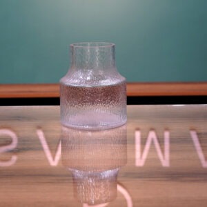 Elegant Hammered Textured Clear Glass Vase