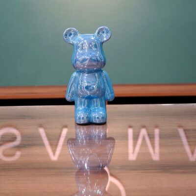 Blue Modern Bear Figurine