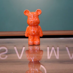 Orange Modern Bear Figurine
