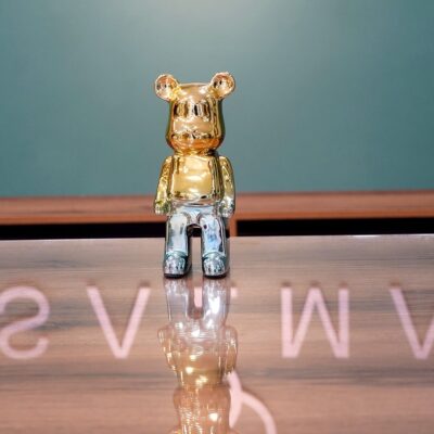 Gold and Silver Ombre Bear Figurine