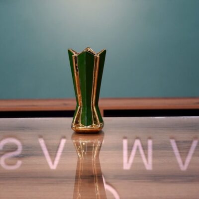 Green and gold vase