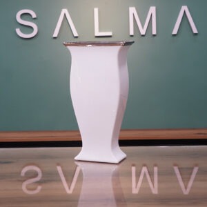 White and silver vase