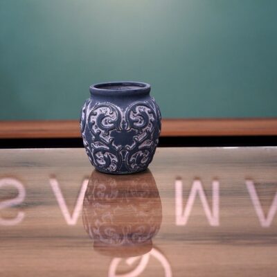 Vintage blue patterned vase
