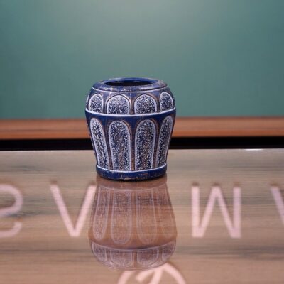 Vintage blue arched vase