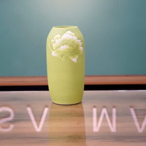 Light green floral vase