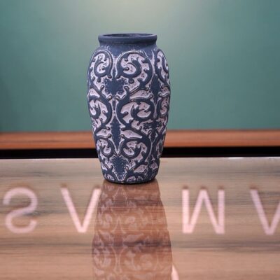 Vintage Textured Blue Vase
