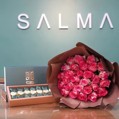Blush Harmony & Chocolate - Luxury Flowers Arrangement