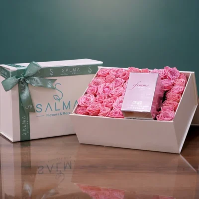 Salma Box With Hugo Boss Femme - Luxury Flowers Arrangement