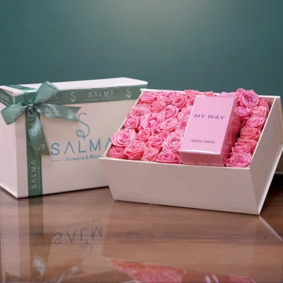 Salma Box With Giorgio Armani My Way - Luxury Flowers Arrangement