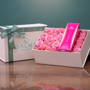 Salma Box With Lacoste Touch of Pink - Luxury Flowers Arrangement