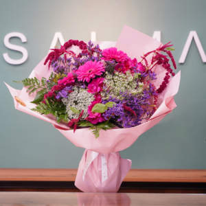Berry Sorbet - Gift the breathtaking Berry Sorbet arrangement. A premium hand-tied bouquet of mixed luxury flowers, elegantly wrapped to create a perfect, long-lasting floral gift that radiates elegance and joy.
