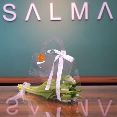 Ivory Bloom - Elegant White Tulips in Designer Bag Amman