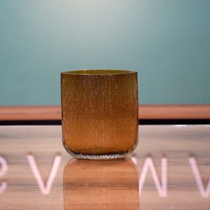 Dark ribbed glass vase for luxury flower bouquets in Amman.