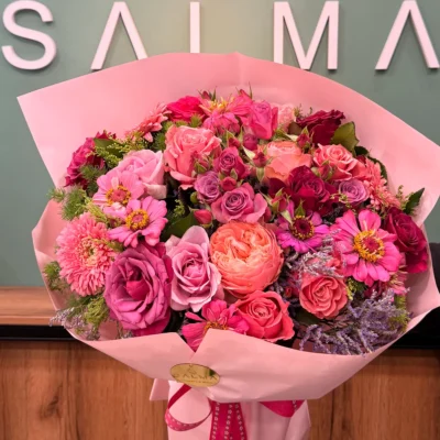 Vibrant Pink Symphony Rose Bouquet